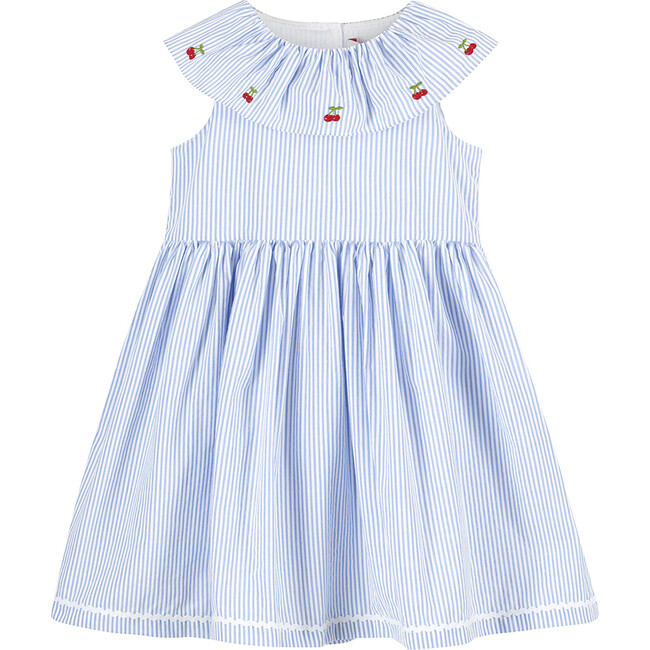 Clara Cherry Willow Dress, Blue Stripe - Dresses - 1