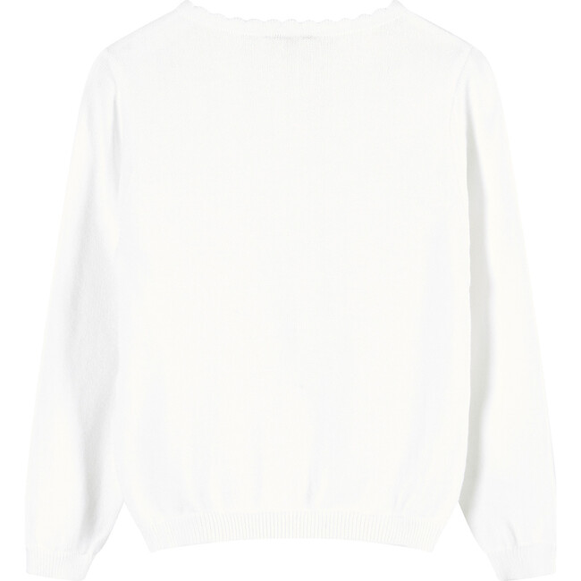 Pretty Scalloped Edge Cardigan, White - Cardigans - 2