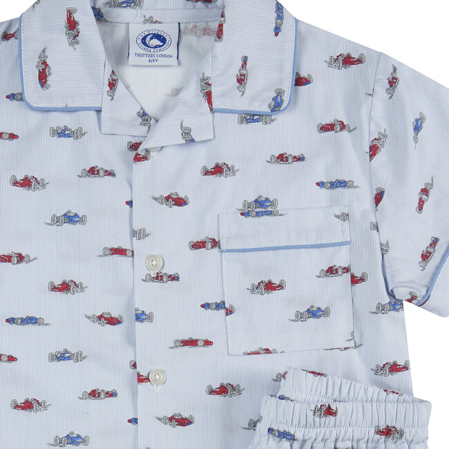 Sebastian Race Car Pajamas, Blue and Red - Pajamas - 2
