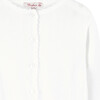 Pretty Scalloped Edge Cardigan, White - Cardigans - 3