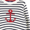 Stripy Anchor Sweater, Ecru and Navy Stripe - Sweaters - 3