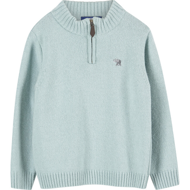 Calum Half Zip Sweater, Sage Green