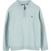 Calum Half Zip Sweater, Sage Green - Sweaters - 1 - thumbnail