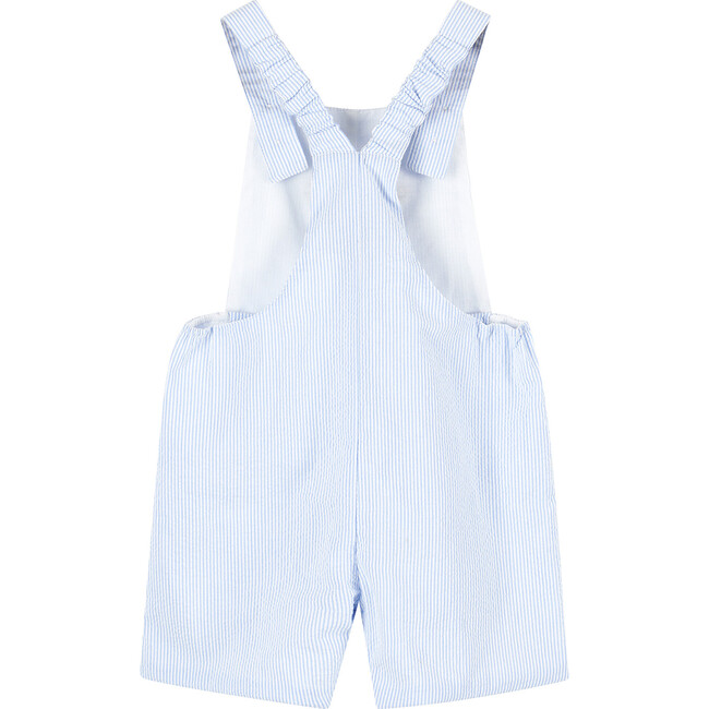 Little Alexander Bib Shorts, Pale Blue Stripe and Elephant - Rompers - 2