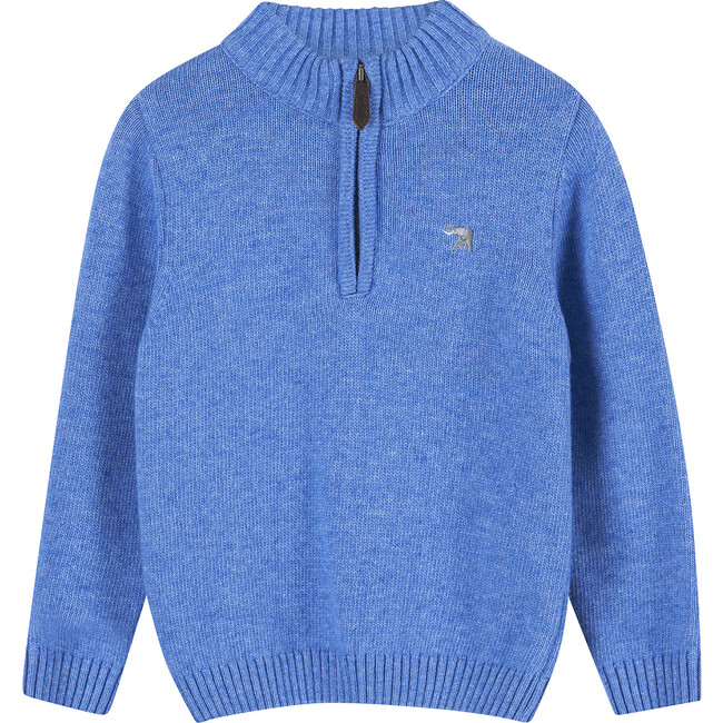 Calum Half Zip Sweater, Sky Blue