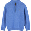 Calum Half Zip Sweater, Sky Blue - Sweaters - 1 - thumbnail