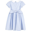 Cherry Smocked Dress, Blue Stripe - Dresses - 2