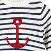 Little Stripy Anchor Sweater, Navy and White Stripe - Sweaters - 3