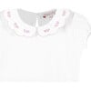 Ava Embroidered Petal Jersey Top, White and Pink - T-Shirts - 3