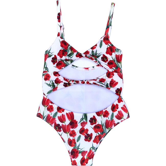 Irreversible Tulips One-Piece Swimsuit, Red