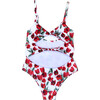 Irreversible Tulips One-Piece Swimsuit, Red - One Pieces - 1 - thumbnail