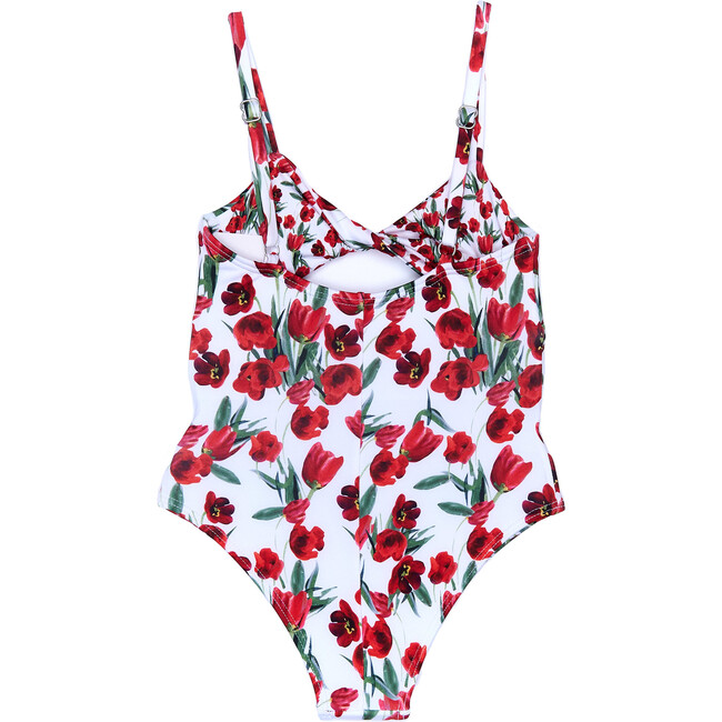 Irreversible Tulips One-Piece Swimsuit, Red - One Pieces - 3