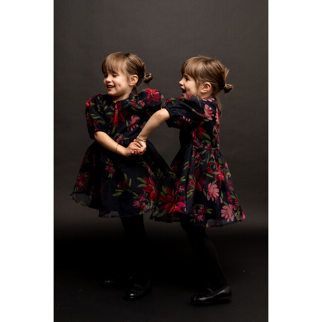 Kids Organza Dress, Brushstroke Floral