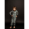 Kids Knit Pajamas, Green Check - Pajamas - 4