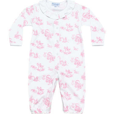 Toile Converter Gown, White & Pink - Bodysuits - 1