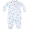 Toile Converter Gown, White & Blue - Bodysuits - 1 - thumbnail