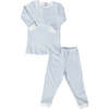 Gingham Pajama Set, Blue - Two Pieces - 1 - thumbnail