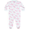 Toile Zipper Footie, White & Pink - Footie Pajamas - 2