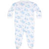 Toile Zipper Footie, White & Blue - Footie Pajamas - 2