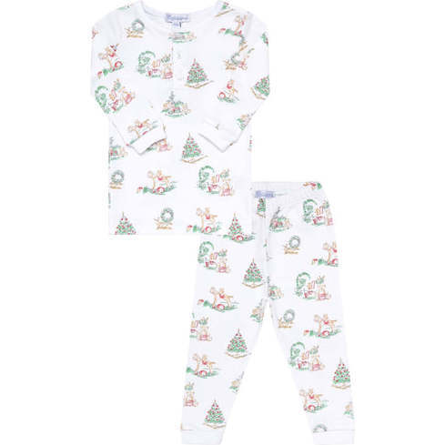 Christmas Toile Pajama Set, Multicolors - Two Pieces - 1