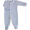 Bubble Long Sleeve Footie, Blue - Footie Pajamas - 1 - thumbnail