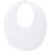 Basket Weave Baby Bib, White & White Picot Trim - Bibs - 1 - thumbnail