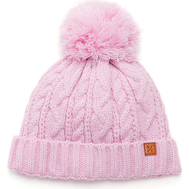 Classic Cable Knit Hat, Soft Pink