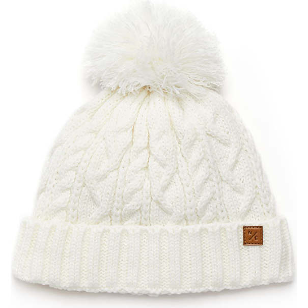 Classic Cable Knit Hat, Winter White - Hats - 1