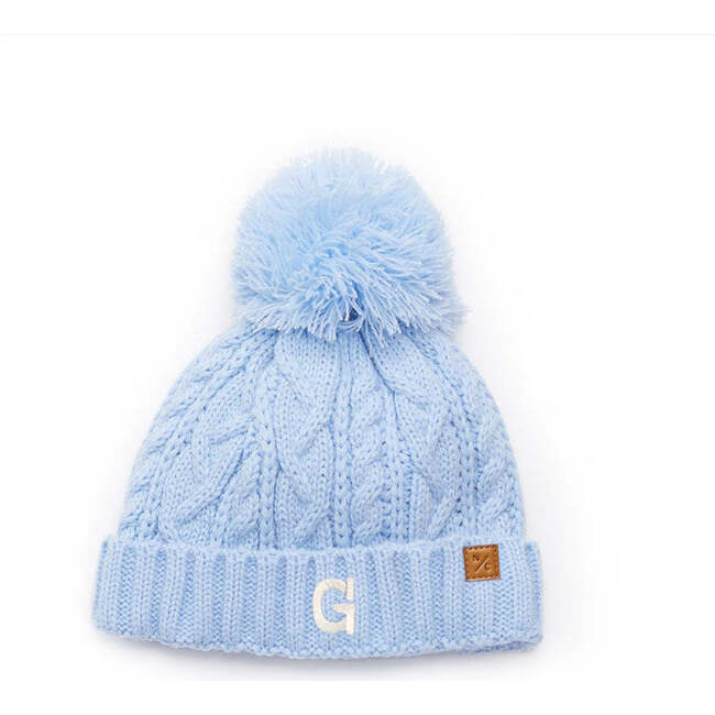 Classic Cable Knit Hat, Sky Blue - Hats - 4