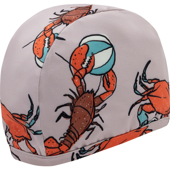 Reversible Swimming Cap With Carb Print on One side & Second Side Solid Color, Green