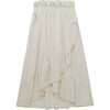 Long Skirt With Opening & Adjustable Waistband, Cream - Skirts - 1 - thumbnail