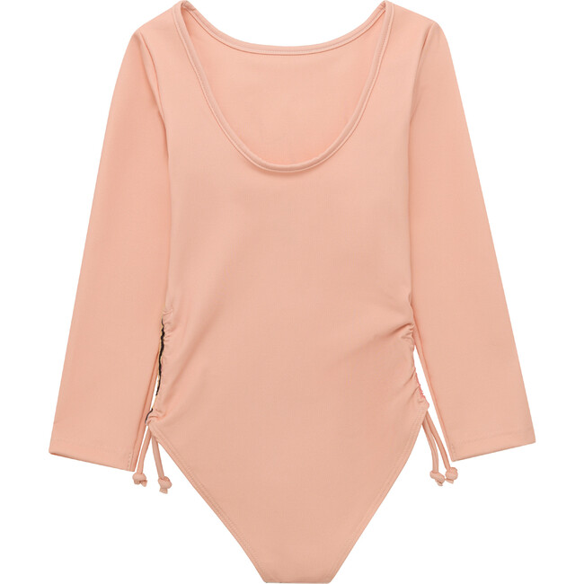 Long Sleeve One Piece Sea Horse Print With Adjustable Lateral Straps, Orange - One Pieces - 3