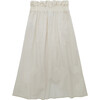 Long Skirt With Opening & Adjustable Waistband, Cream - Skirts - 3
