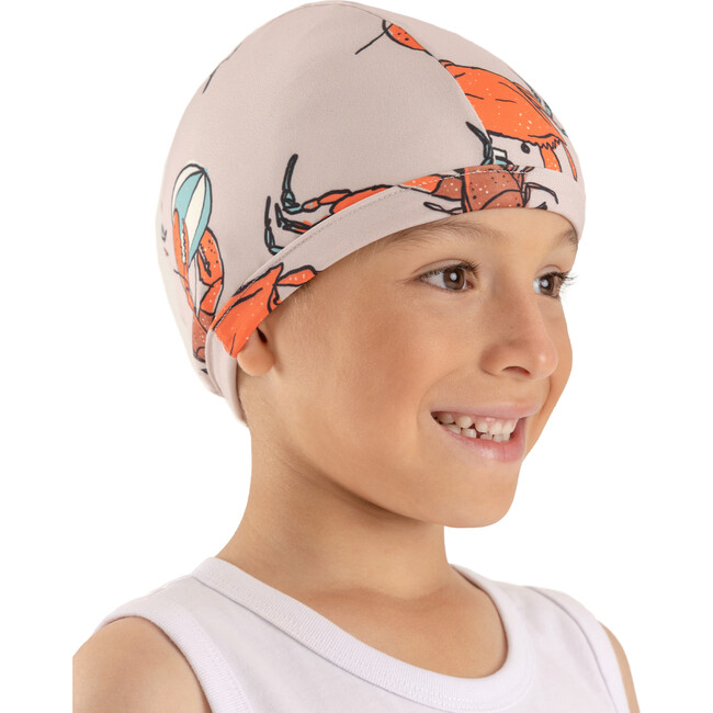 Reversible Swimming Cap With Carb Print on One side & Second Side Solid Color, Green