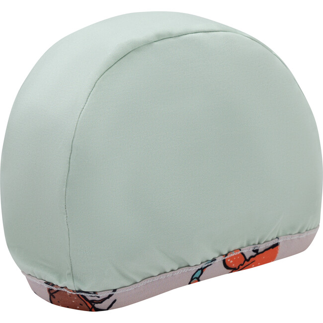 Reversible Swimming Cap With Carb Print on One side & Second Side Solid Color, Green - Hats - 3