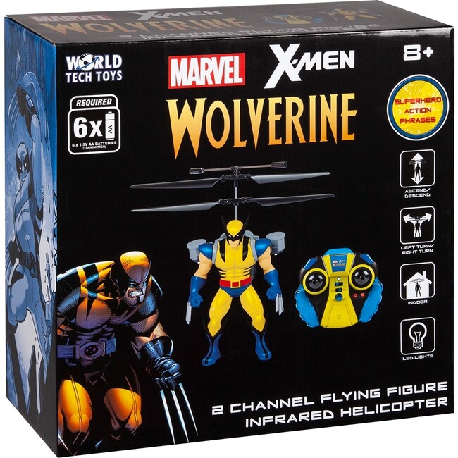 Marvel X-Men Wolverine 2CH Jetpack Flying Figure IR Helicopter - Outdoor Games - 2