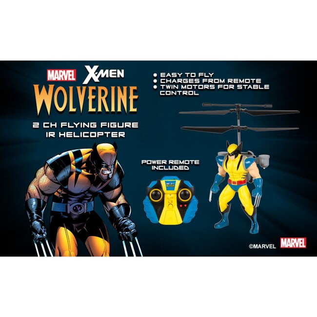 Marvel X-Men Wolverine 2CH Jetpack Flying Figure IR Helicopter - Outdoor Games - 5
