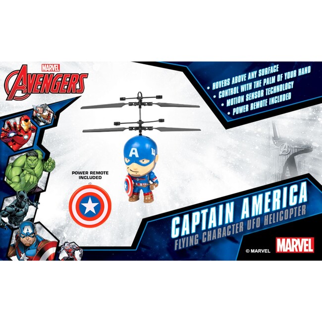 Marvel 3.5 Inch Captain America Flying Figure IR Helicopter - Outdoor Games - 5