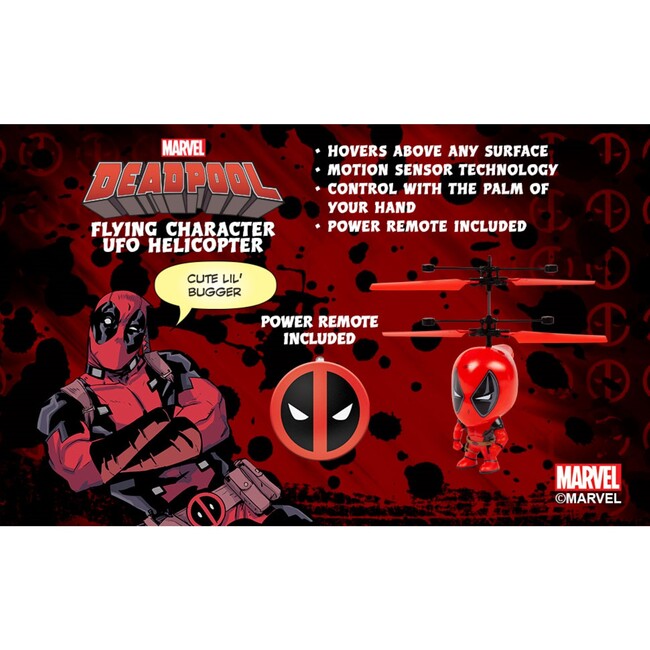 Marvel 3.5 Inch Deadpool Flying Figure IR Helicopter - Outdoor Games - 5