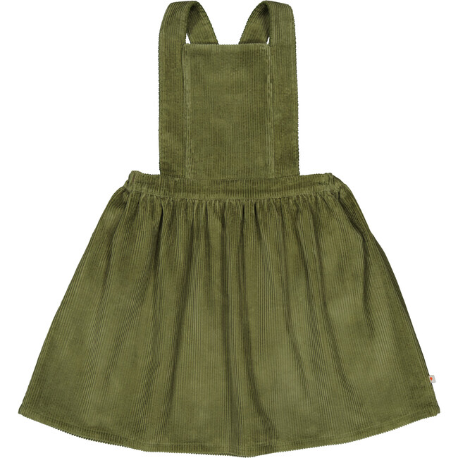 Clementine Dungaree Dress With Crossover Straps, Kaki