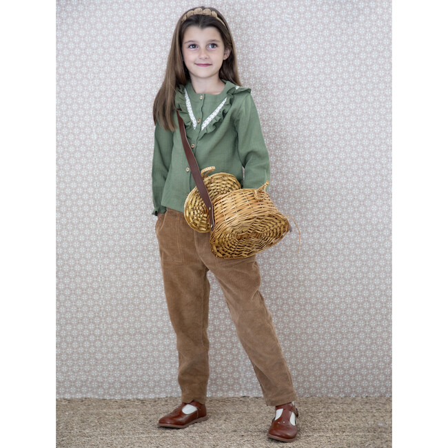 Persee Button-Down Blouse, Kaki - Blouses - 3