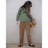 Persee Button-Down Blouse, Kaki - Blouses - 4