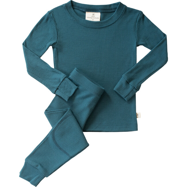 Rib Merino Wool Long Johns, Pacific