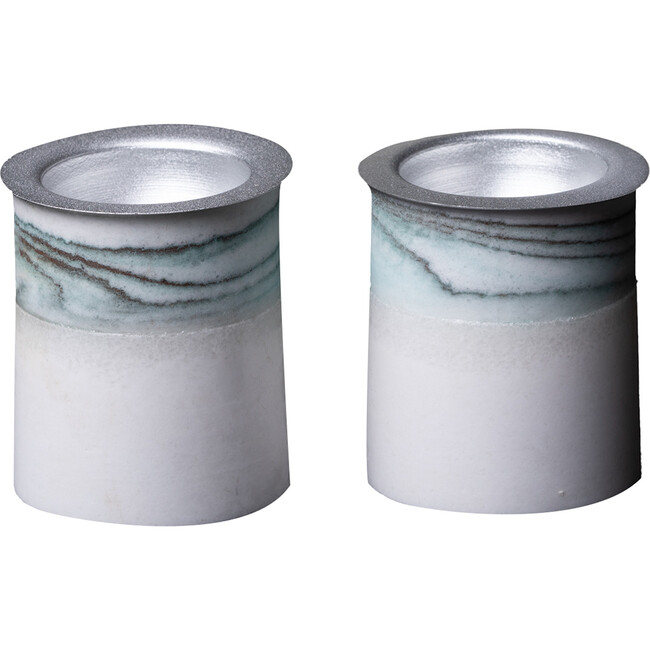 Liv Luv Tea Candle Holders, Silver