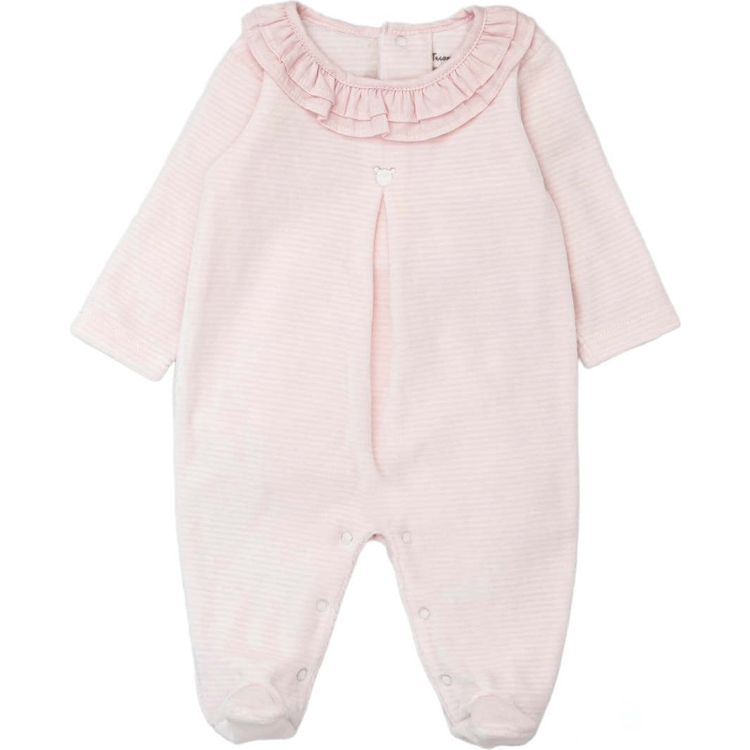 Pilouf Velvet Playsuit, Pink - Onesies - 1