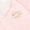 Soft And Durable Hello World Velvet Playsuit, Pink - Onesies - 2 - thumbnail
