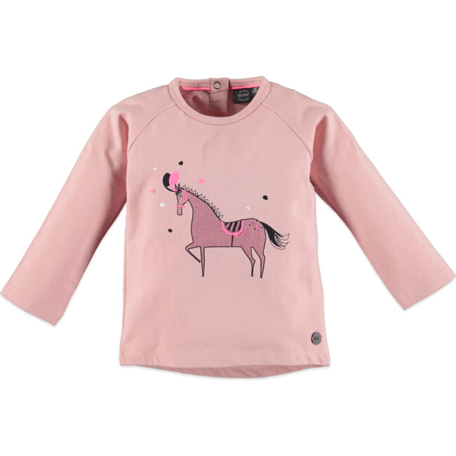 Girls Unicorn Top, Chalk Pink