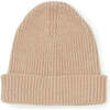 Ribbed Pima Cotton Beanie, Fawn - Hats - 1 - thumbnail