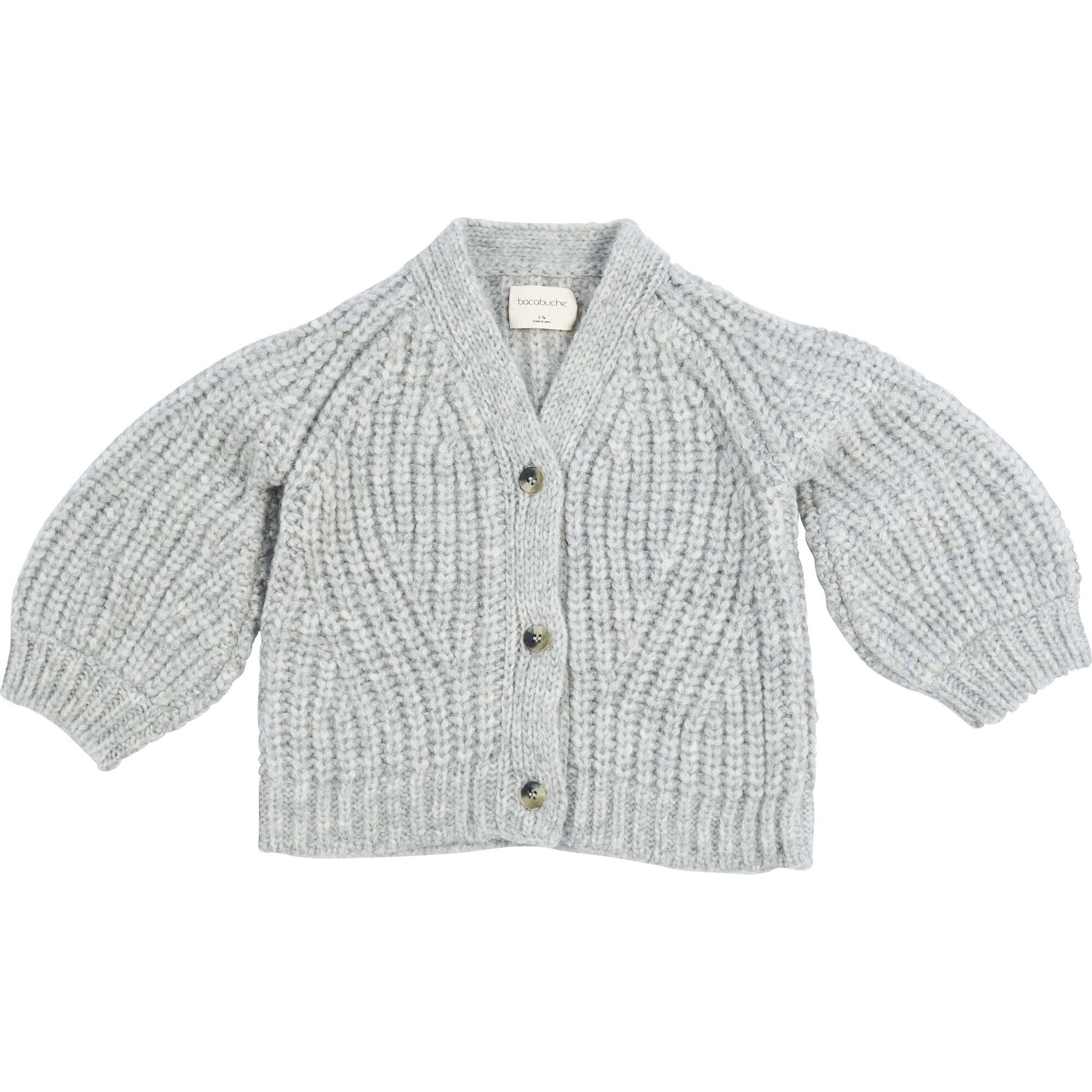 Structured Alpaca Cardigan, Heather Grey - Cardigans - 1