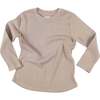 Rib Long Sleeve Top, Fawn - T-Shirts - 1 - thumbnail